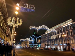 Nevsky Prospect in Russia during Christmas